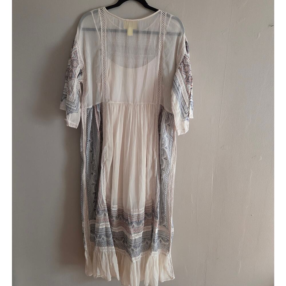 Anthropologie Maeve Toronto Embroidered Peasant Midi Dress Boho Gauze Small - Picture 4 of 15